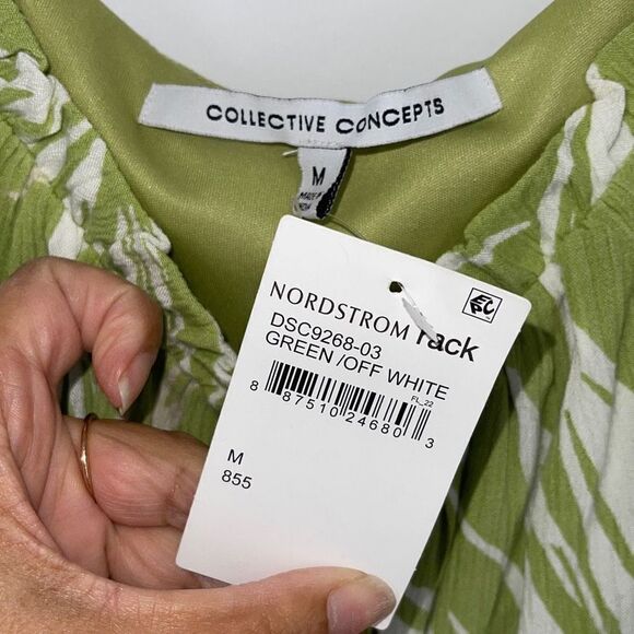 Collective Concepts Womens Cami Midi Dress Lined Sleeveless‎ Size Medium Green - Picture 6 of 10